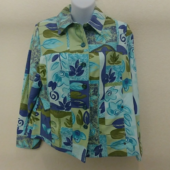 VTG- Allison Daley Petite Floral Abstract Jacket - Picture 3 of 8